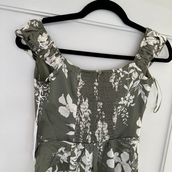 NWT Reformation Genesis Off-shoulder Silk Midi Dress Sz 2 Willow Floral Wrap - Picture 8 of 9